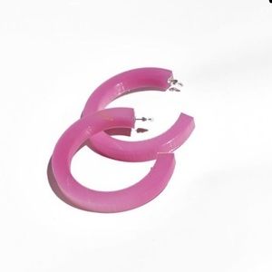 Pink hoop earrings